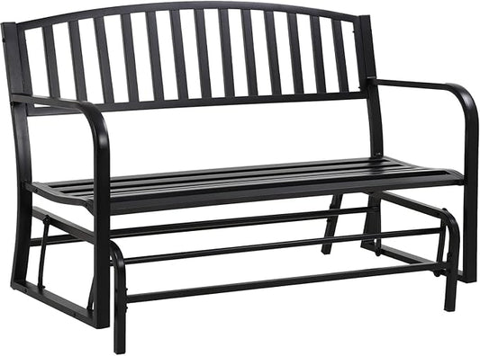 Patio Glider Bench Garden Bench for Patio Outdoor Bench Metal Bench Park Bench Cushion for Yard Porch Work Entryway