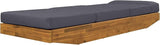 Modern Acacia Wood Outdoor Chaise Lounge with Leaf Coconut Water-Repellent Cushion & Integrated Headrest - Photo 8