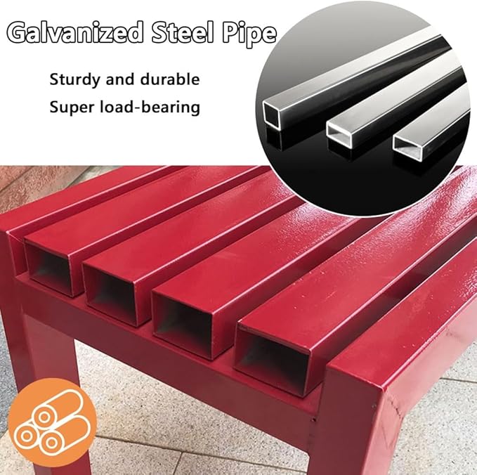 Porch Bench for Outdoor Metal Garden Benches 39in 47in 59in Patio Bench Seating 2-4 Seat for Indoor/Outdoor Entryway Parkbench Black/White(Pink,39x16x18in)