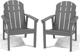 Adirondack Chair Set of 2, All Weather HDPE Fire Pit Chairs, Oversized Plastic Adirondack Chair for Outdoor, Balcony - Photo 1