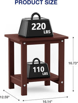 YEFU Outdoor Side Table for Patio: 16" HIPS Weather - Resistant Adirondack Tables Set of 2 - Small Square End Table for - Photo 3
