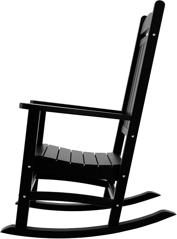 WestinTrends Malibu Outdoor/Patio Rocking Chair, Black