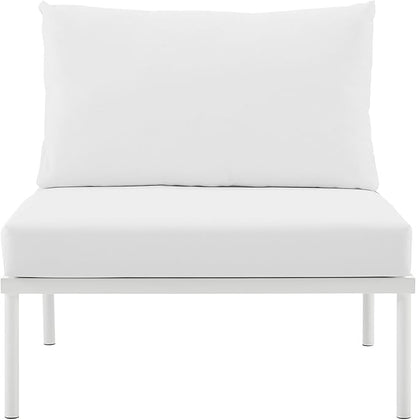 Modway EEI-2600-WHI-WHI Harmony Outdoor Patio Aluminum, Armless Chair, White White