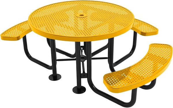 COATEDOUTDOORFURNITURE Heavy-Duty Portable ADA-Compliant Outdoor Picnic Table with Umbrella Hole - Photo 1