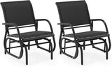 Giantex Swing Glider Chair W/Study Metal Frame Comfortable Patio Chair Love-Seat for Garden, Porch, Backyard, Poolside - Photo 1
