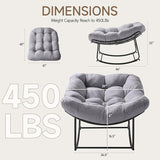 ONBRILL Papasan Rocking Chair with Cushion, Oversized Patio Lounge Rocker, Egg Chair Outdoor Indoor, for Living Room - Photo 2