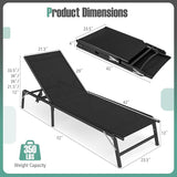Tangkula Lounge Chair Outdoor Set of 2, Foldable Patio Chaise Lounge Chairs with 5-Position Adjustable Backrests - Photo 3