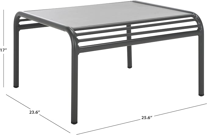 SAFAVIEH Outdoor Patio Furniture Core Grey Metal & Sintered Stone Coffee Table (Fully Assembled)