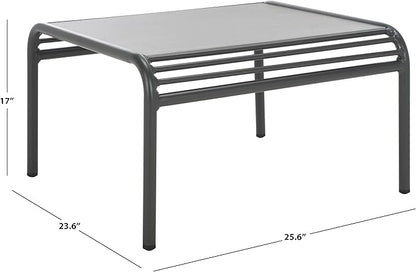 SAFAVIEH Outdoor Patio Furniture Core Grey Metal & Sintered Stone Coffee Table (Fully Assembled)