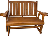 Fortune Candy Wooden Patio Glider, with Cup Holders, High Back and Deep Contoured Seat, Solid Fir Wood - Photo 9