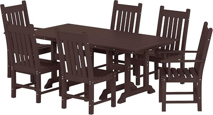 Costaelm Armless Outdoor Chair, Patio Adirondack Chair, HDPE Poly Lumber Waterproof Restaurant Bistro Kitchen Dining Chair for Outside Porch Backyard Garden, Dark Brown
