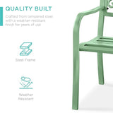 Best Choice Products Outdoor Bench Steel Garden Patio Porch Furniture for Lawn, Park, Deck w/Floral Design Backrest - Photo 4