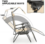 MoNiBloom Zero Gravity Chair with Canopy Shade, Patio Anti Gravity Recliner - Photo 6
