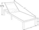 LeisureMod Marlin Aluminum Outdoor Chaise Lounge Chair (Set of 2) - Mesh Sling Fabric Seat White Aluminum Frame Beach - Photo 2