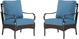 Sophia & William Extra Large Outdoor Patio Sofa Chairs Set 2 PCS Heavy-Duty Porch Furniture with High Back & Deep - Photo 1