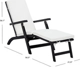 SAFAVIEH Outdoor Collection Palmdale Black Solid Wood/Beige Cushion Chaise Lounge Chair (PAT7015G) - Photo 3
