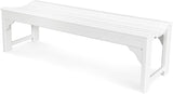 POLYWOOD BAB160WH Traditional Garden 60" Backless Bench, White - Photo 1