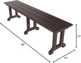 WO WESTIN OUTDOOR HDPE Laguna Trestle 65" Bench,Dark Brown - Photo 2