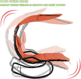 Outdoor Hammock Rocking Chaise Lounge Swing Chair, with Stand and Canopy, Porch Swing w/Soft Cushion Removable Headrest - Photo 8