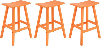 WestinTrends Malibu Malibu 29 Inch High Backless Seat Bar Stools (Set of 3), Orange