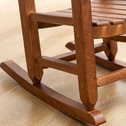 Toddler Rocking Chair Kids Child Wooden Small Baby Comfy Rocker Chairs Furniture for Nursery Bedroom Livingroom Outdoor Reading Room, Ages 3-6, Brown