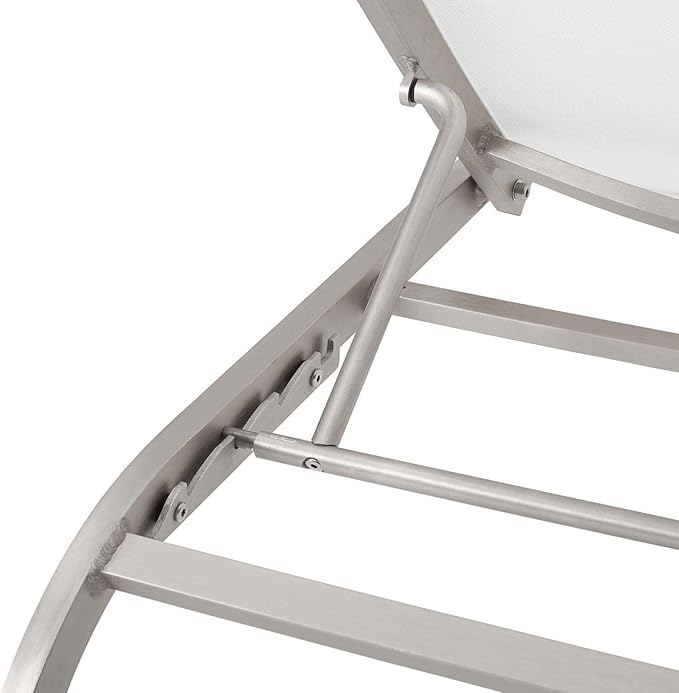 Modway Savannah Modern Aluminum Outdoor Chaise Lounge in White (Set of 2) - Photo 5