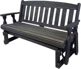 Amish Casual Heavy Duty 800 Lb Mission Pressure Treated Porch Glider (4 Foot, Semi-Solid Black Stain) - Photo 1