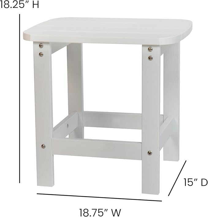Flash Furniture Set of 2 Finn Modern Commercial Grade Adirondack Rocking Chairs - All-Weather White Poly Resin Wood - Photo 6