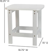 Flash Furniture Set of 2 Finn Modern Commercial Grade Adirondack Rocking Chairs - All-Weather White Poly Resin Wood - Photo 6