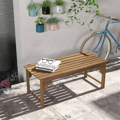 Outdoor Garden Bench, 45.25" L x 19.75" W x 17.75" H Garden Chair Patio Bench Backless Wood Bench, Benches for Front Porch Park Backyard Entryway,Outdoor Backless Bench, Patio Dining Bench