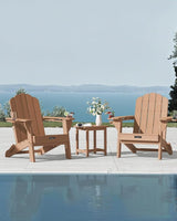 Folding Adirondack Chair, HDPE Adirondack Chair with 2 Cup Holders, Outdoor Fire Pit Chairs for Patio, Garden, Poolside - Photo 2