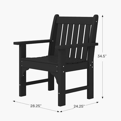 WestinTrends Malibu Outdoor Patio HDPE Adirondack Dining Arm Chair, White