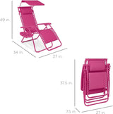 Best Choice Products Folding Zero Gravity Outdoor Recliner Patio Lounge Chair w/Adjustable Canopy Shade, Headrest - Photo 2