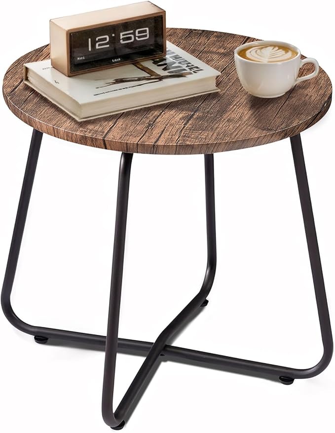 VECELO 17.7 inch Small Round Outdoor Side Table, Patio End Table - Photo 8