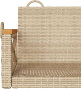 Beige Poly Rattan 2-Seater Patio Swing Bench with Cushions, Weather-Resistant Outdoor Furniture for Garden - Photo 8
