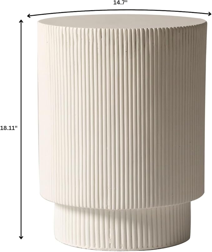LeisureMod Modern Side Table Round Fiberstone Top Accent End Table for Home, Outdoor Patio, Living Room Sofa - Photo 3