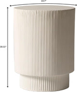 LeisureMod Modern Side Table Round Fiberstone Top Accent End Table for Home, Outdoor Patio, Living Room Sofa - Photo 3