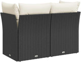 Black PE Rattan 2-Seater Garden Sofa with Removable Covers, Modular Outdoor Furniture Set for Patio and Balcony - Photo 6