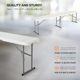 VINGLI 6 feet Plastic Folding Bench, Portable in/Outdoor Picnic Party Camping Dining Seat - Photo 6
