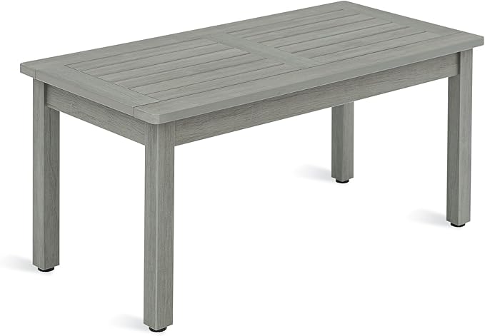 LUE BONA Outdoor Coffee Table Rectangle, HDPS Patio Coffee Tables for Outside - Photo 1