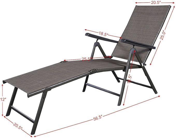 COSTWAY 2PCS Pool Chaise Lounge Chair Recliner Outdoor Patio Furniture Adjustable New
