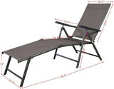 COSTWAY 2PCS Pool Chaise Lounge Chair Recliner Outdoor Patio Furniture Adjustable New - Photo 3