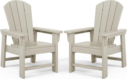 Costaelm Kids Lawn Chair Set of 2, Toddler Outdoor Chair Kids Patio Furniture and Outdoor Children Picnic Activity Baby Adirondack Chairs Set of 2 for Garden, Patio, Backyard & Beach, Sand