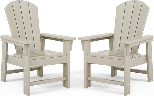 Costaelm Kids Lawn Chair Set of 2, Toddler Outdoor Chair Kids Patio Furniture and Outdoor Children Picnic Activity Baby Adirondack Chairs Set of 2 for Garden, Patio, Backyard & Beach, Sand