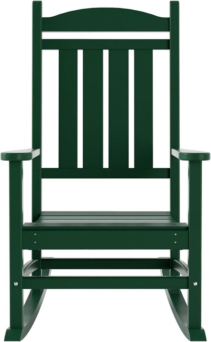 WestinTrends Malibu 3-Piece Set Outdoor/Patio Rocking Chairs with a Side Table (2 Seater), Dark Green