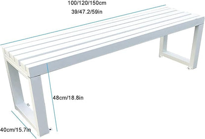 Cast Iron Metal Garden Bench Park Bench Outdoor Bench, Thick Board, Waterproof, Anti-Rust and Sun-Proof for Porch Chair Park Yard Patio Deck Lawn, Bearing 500KG (Color : Black, Size : 120cm/47