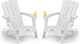 Folding Adirondack Chair Wood Texture 2 Pack, HDPE All-Weather Fire Pit Chairs - Photo 1
