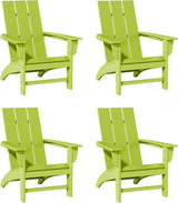 Poly Lumber Adirondack Chairs Set of 4, All-Weather Resistant Outdoor Patio Chairs, Look Like Wood