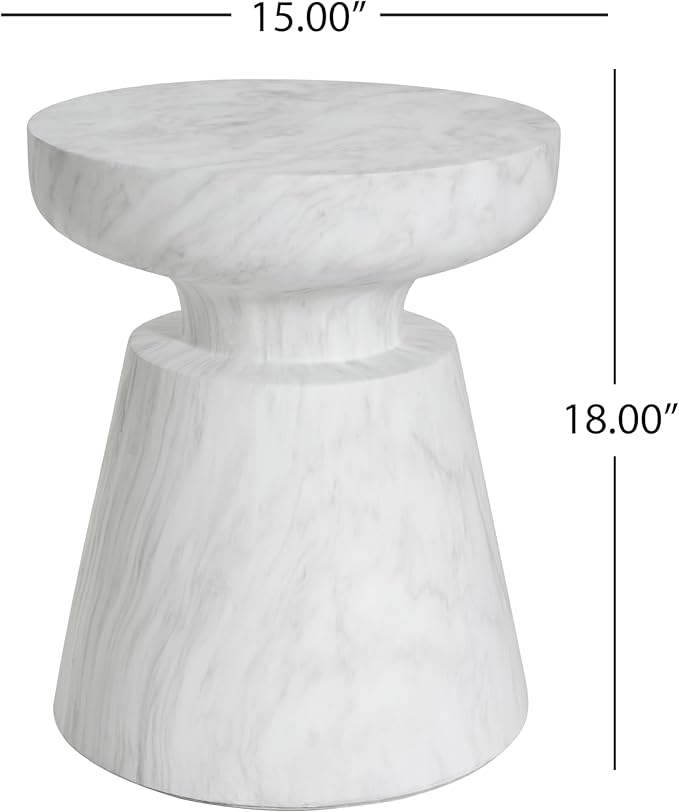 Christopher Knight Home Jayme 15"Indoor Outdoor Accent Side Table, Lightweight Concrete End Table - Photo 2