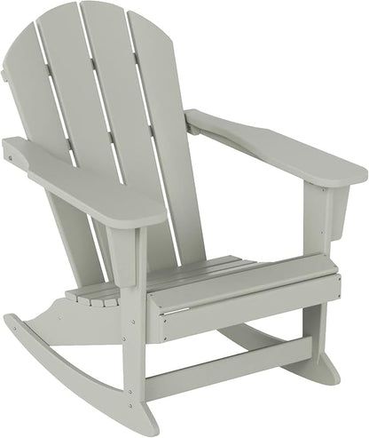 WestinTrends Malibu Outdoor Patio Porch Rocking Adirondack Chair (Set of 4), Sand